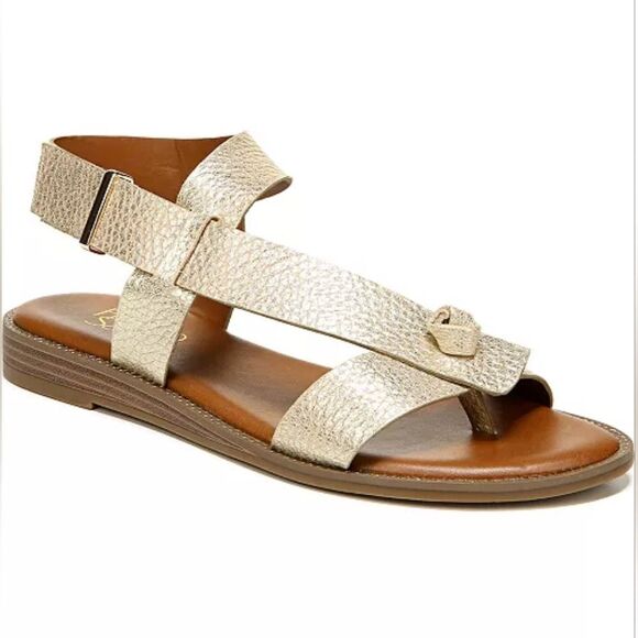 Franco Sarto gold flat sandals Size 7.5 NWT - Picture 1 of 13